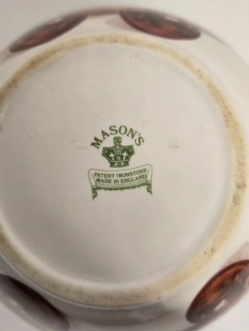 Mason's Patent Ironstone Ginger Jar W/Lid England Fruit Gold Trim Vintage 5